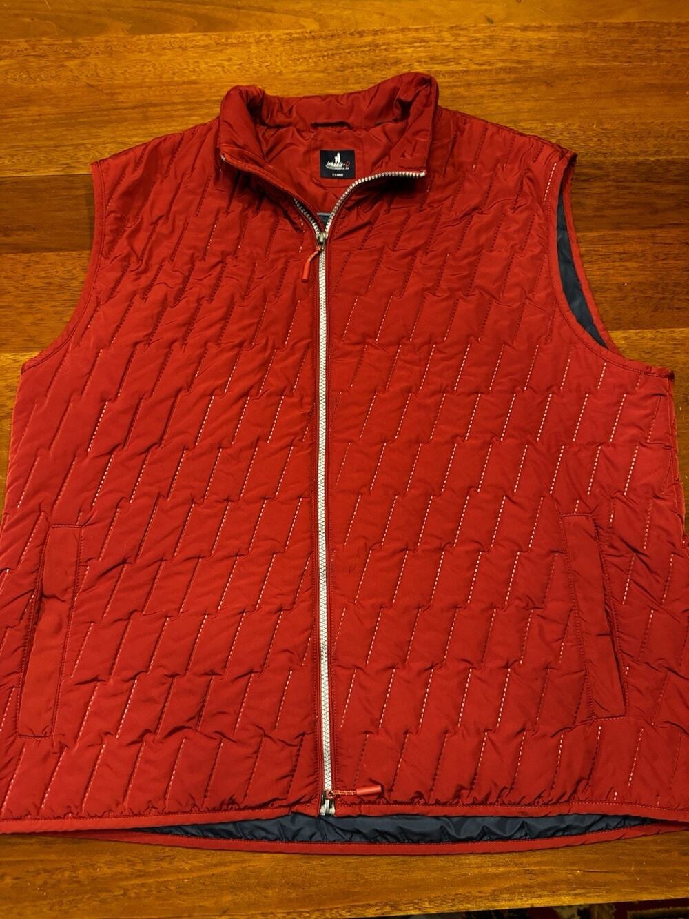Johnnie O Dark Red Quilted Vest Full Zip Zipper Golf Winter XL